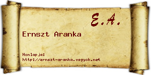 Ernszt Aranka névjegykártya